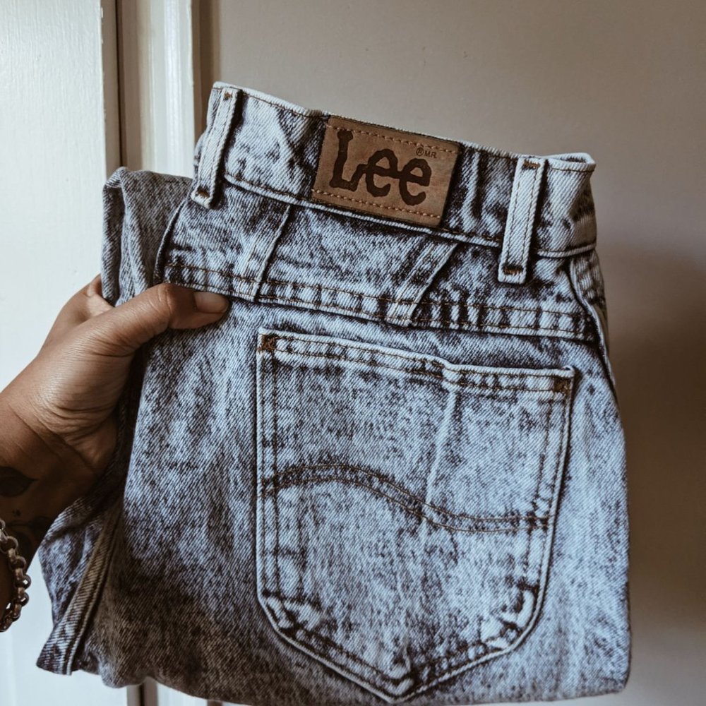 Lee Womens Jeans 70's Acid Wash High Rise Straight Leg‎ Sz 12 Union Streetwear